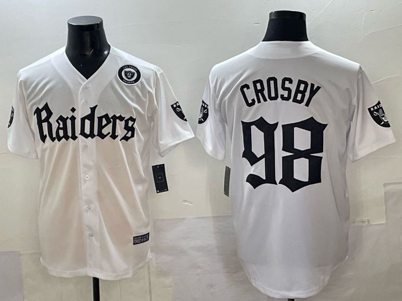 Men 2025 Oakland Raiders #98 Crosby white 6th generation Joint Name Nike Limited NFL Jersey style 010